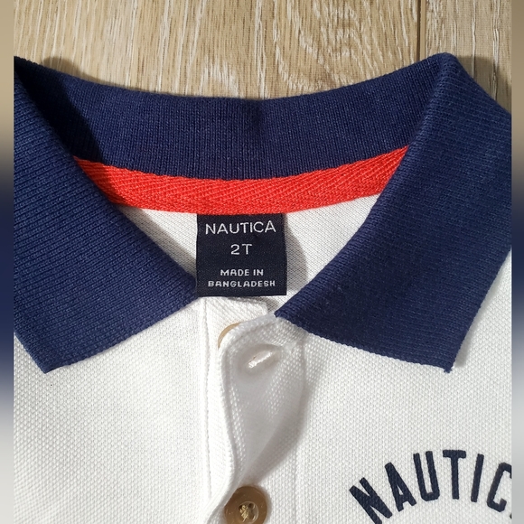 🇺🇲Nautica toddler boy's white, navy, red twill shorts and polo set Size 2T - Picture 6 of 11